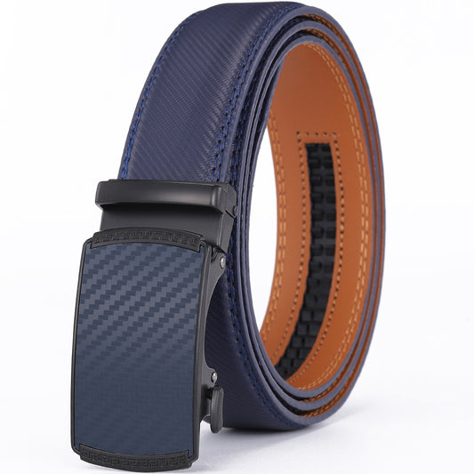 Men's Leather Belt Automatic Buckle