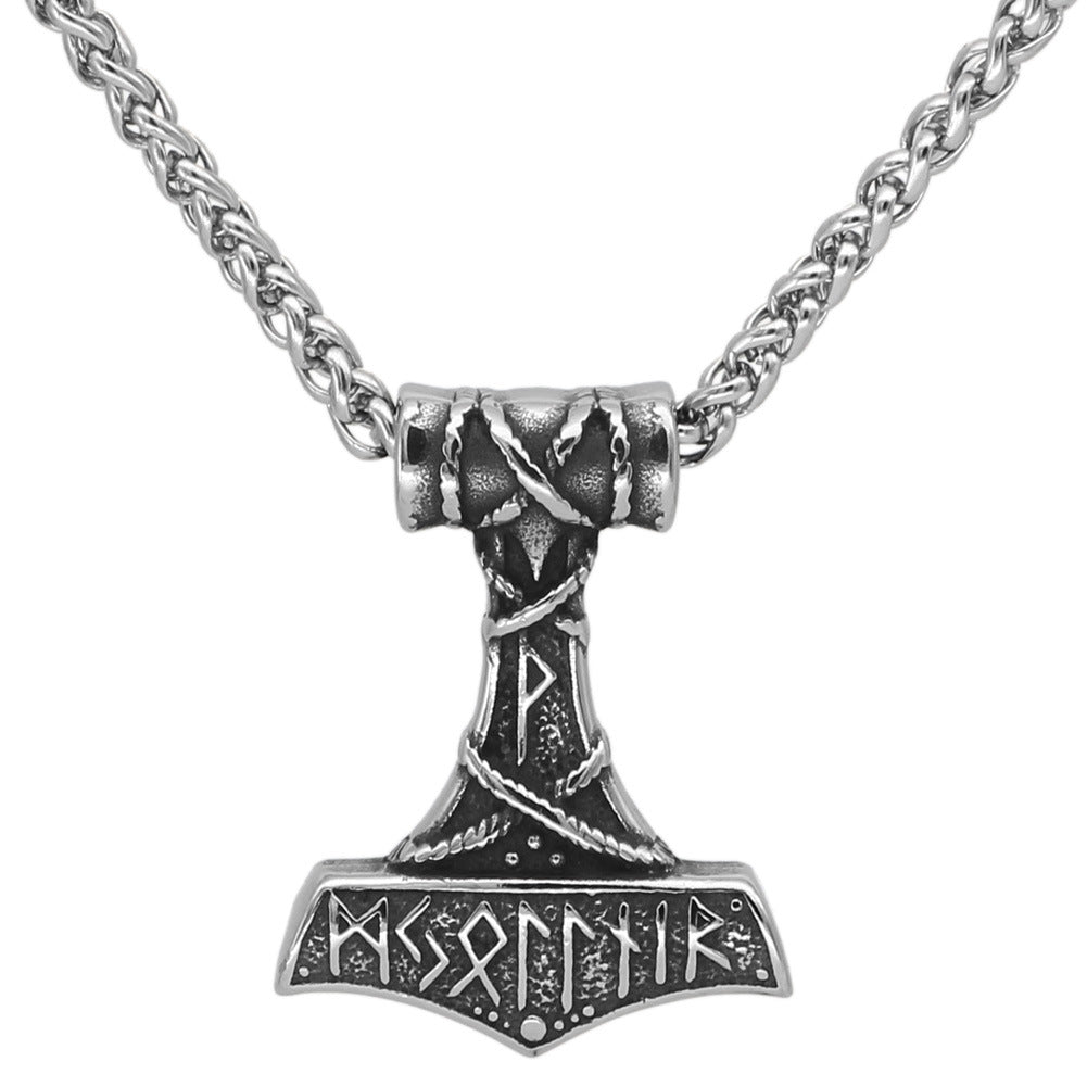 Fashion Hammer Pendant Necklace (Titanium)